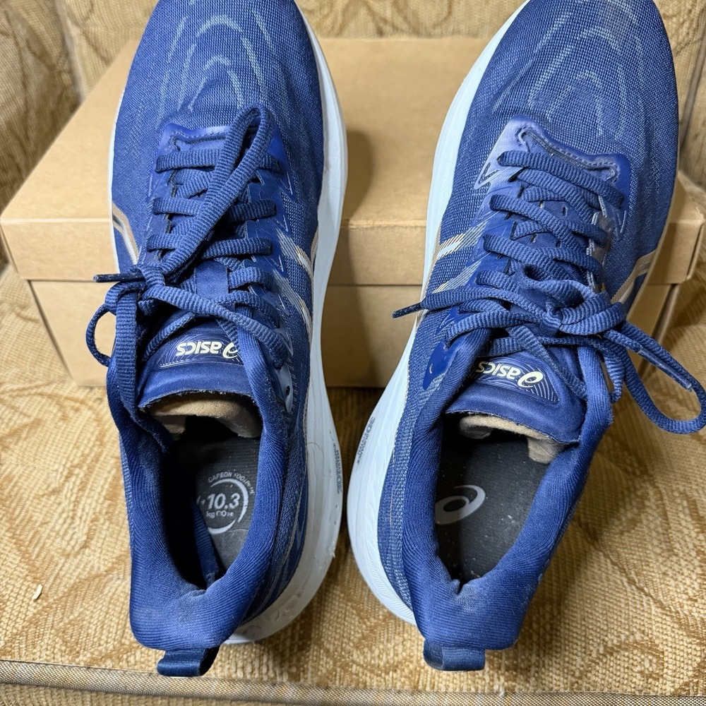 Asics GT-2000 13 Womens Size 11 Blue Gold White Athletic Running Shoes Used - Picture 7 of 10